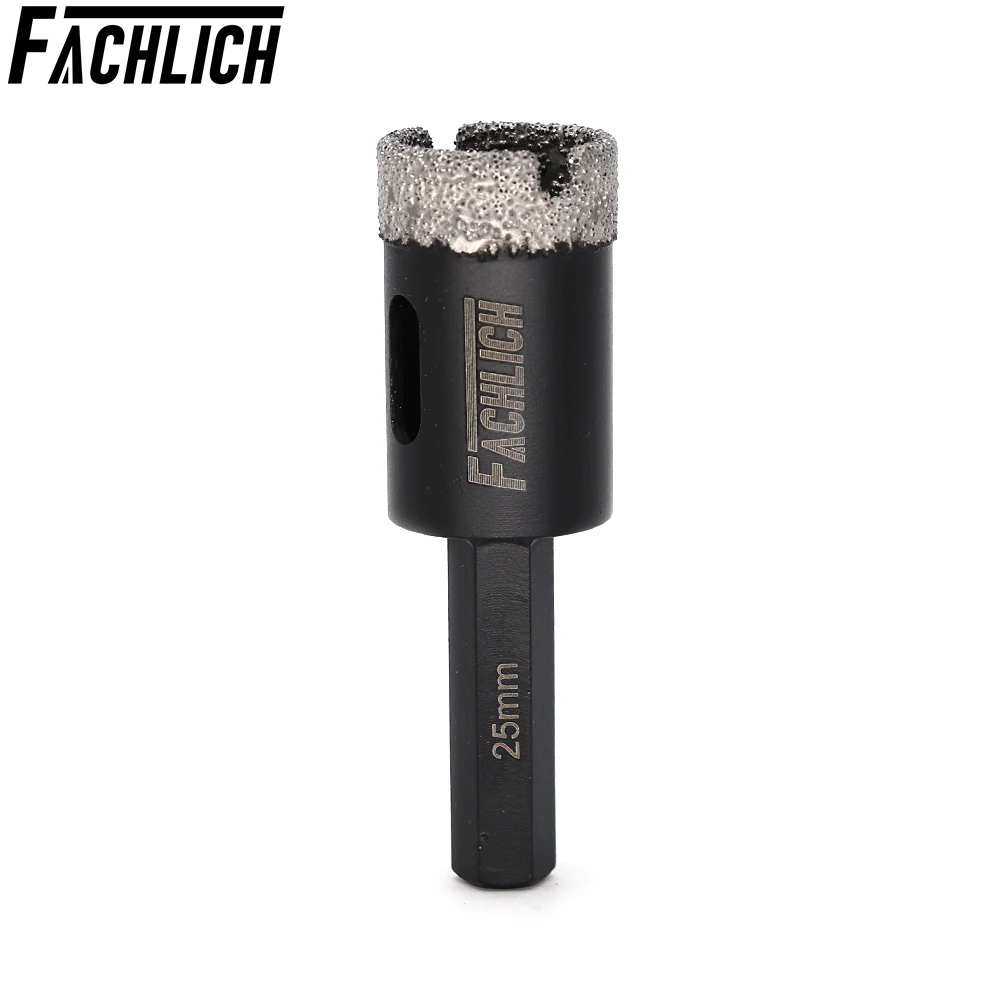 

FACHLICH 1pc Dry Diamond Drill Hole Saw Drill Core Bits Ceramic Tile Hexagon shank Core Drilling Bits Dia 25mm