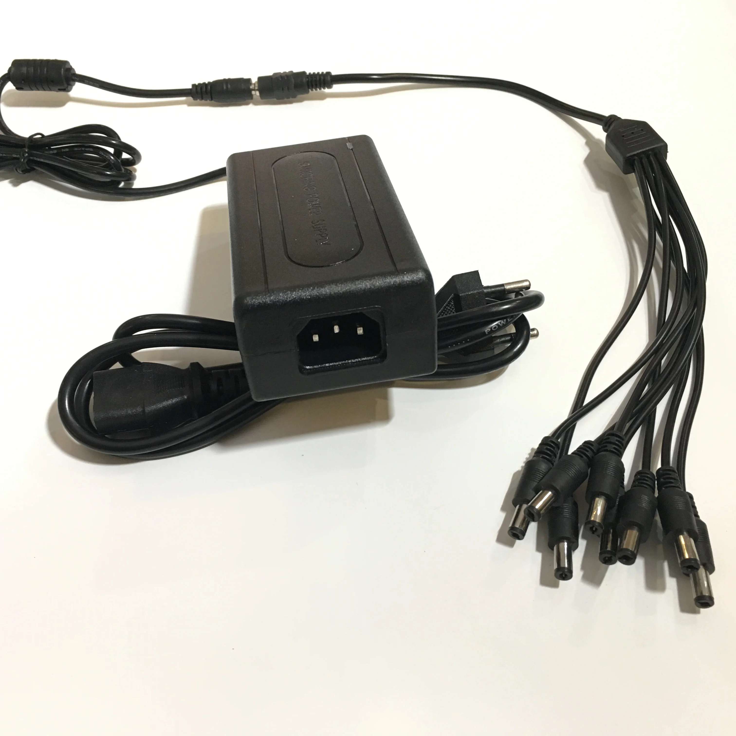 Адаптер питания постоянного тока 12 в 5 а + разделенный кабель 8 для камеры