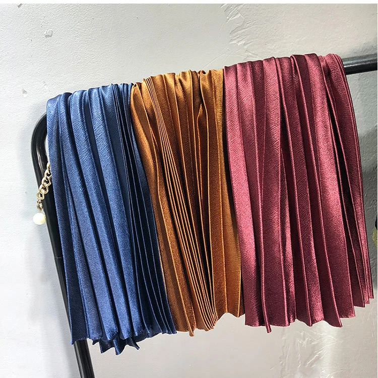 

2020 New Quality Summer A-Line Pleated Stretch High Waist Long Female Jumper Women Midi Skirt Saia