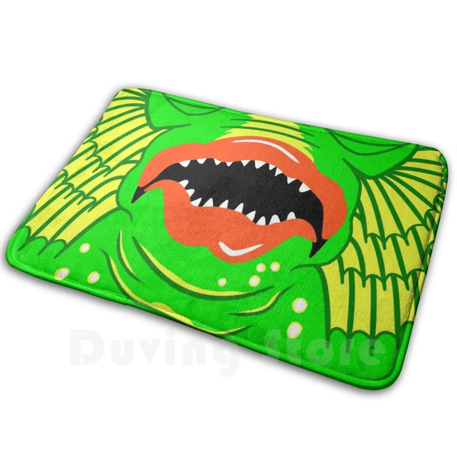 Лагунное существо зеленый мягкий нескользящий коврик ковер подушка Черная