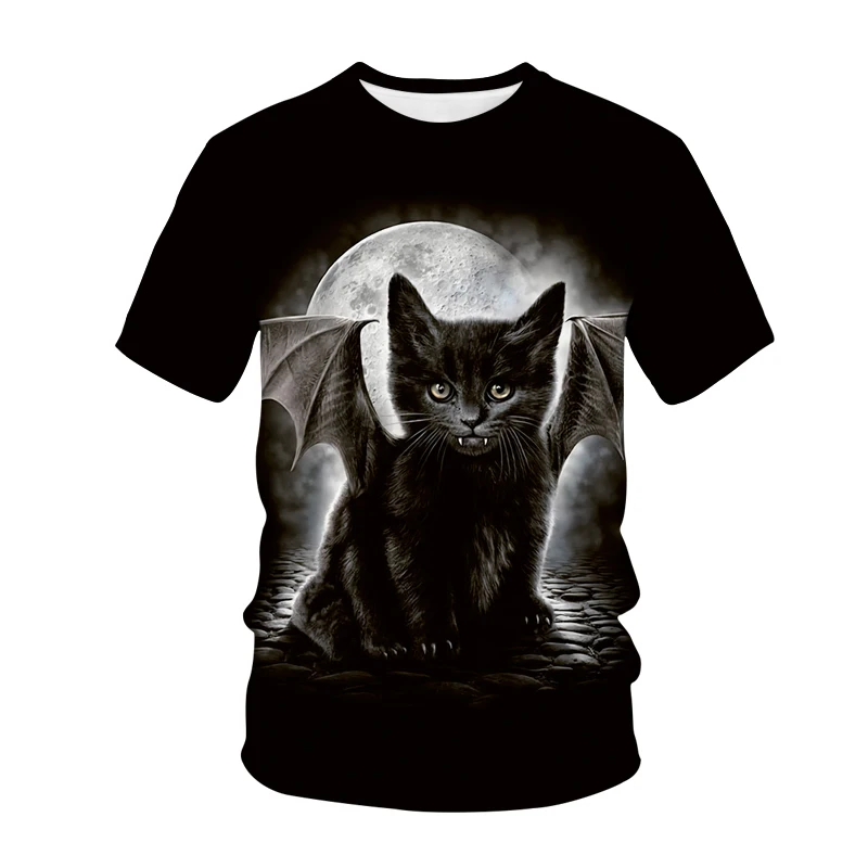 

Футболка Мужская/женская с 3D-принтом, модная уличная одежда с милыми кошками, оверсайз топ с круглым вырезом в стиле Харадзюку, одежда для де...