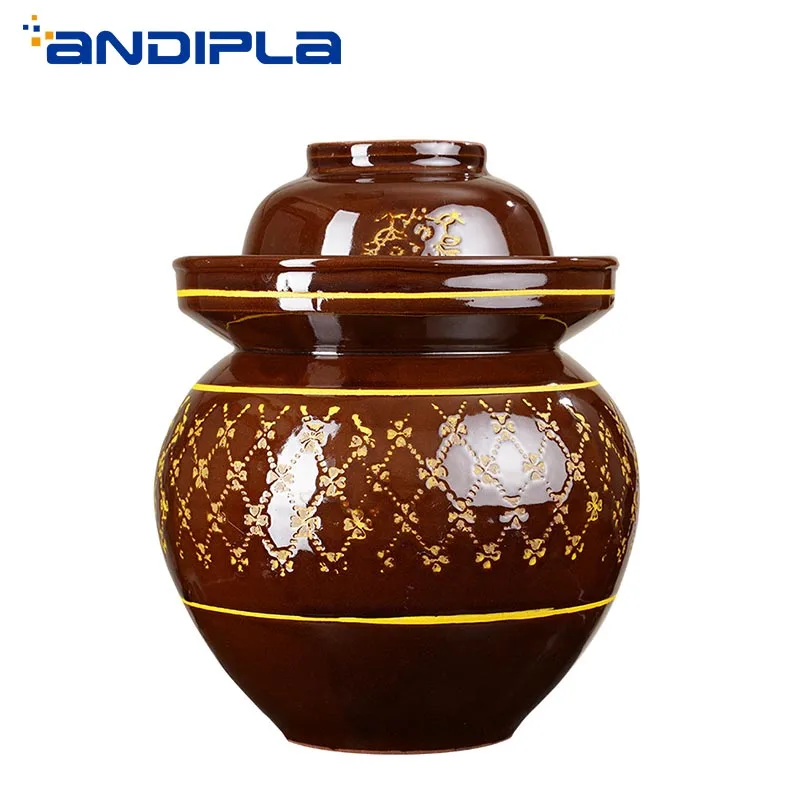 Винтажная керамическая бутылка для маринованной капусты ночные пятна