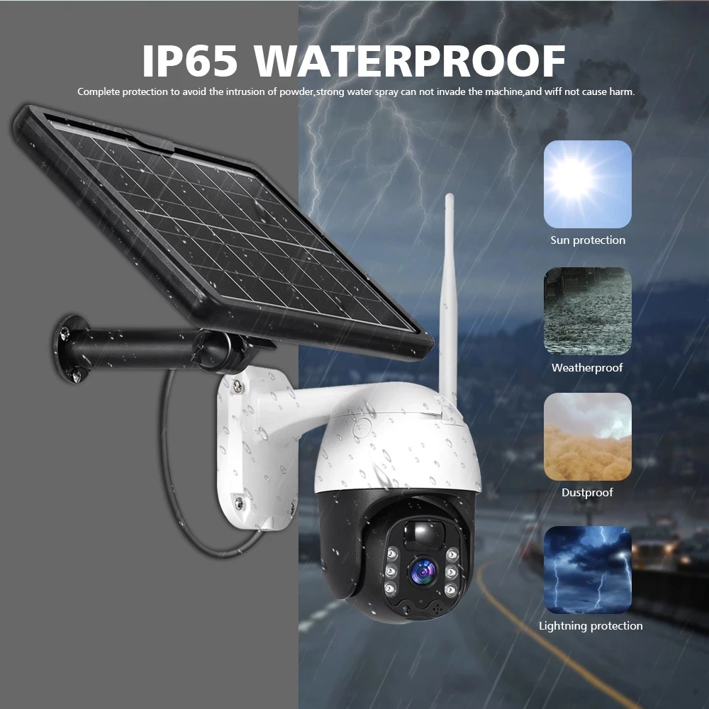 IP камера HONTUSEC 1080P на солнечной батарее с датчиком движения|Камеры