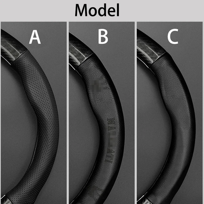 

3D Logo Carbon Fiber Cow Leather Car Steering Wheel Cover For Maserati Ghibli Levante Granturismo Quattroporte Auto Accessories