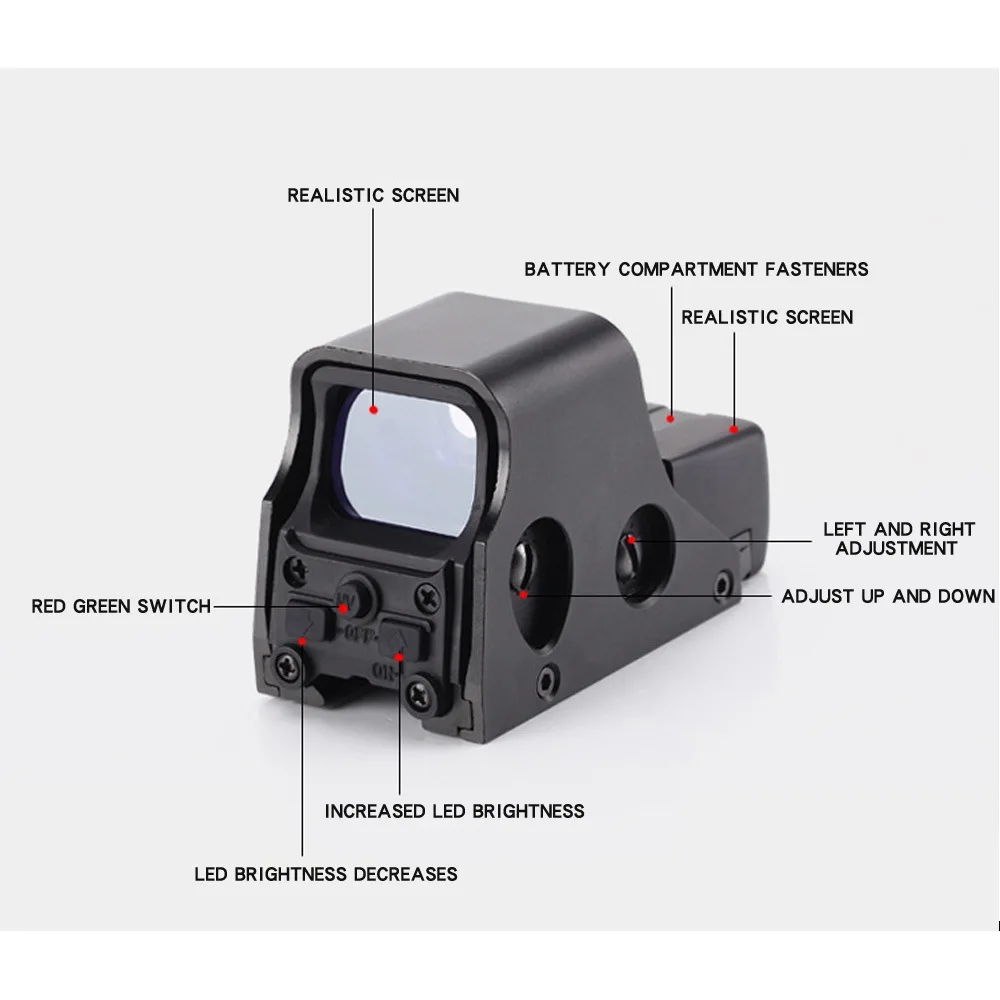 HD552 голографический прицел 20 мм Rail тактический Коллиматорный диапазон Red Dot Opticcal