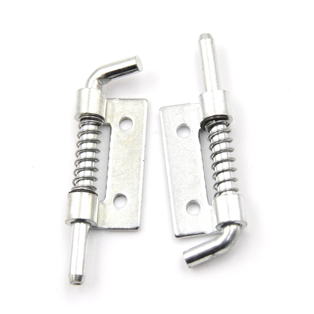 

5pcs Spring Loaded Metal Security Barrel Bolt Latch Silver Tone Spring Latches Door Cabinet Hinges Hardware 5.3 X 1.7cm