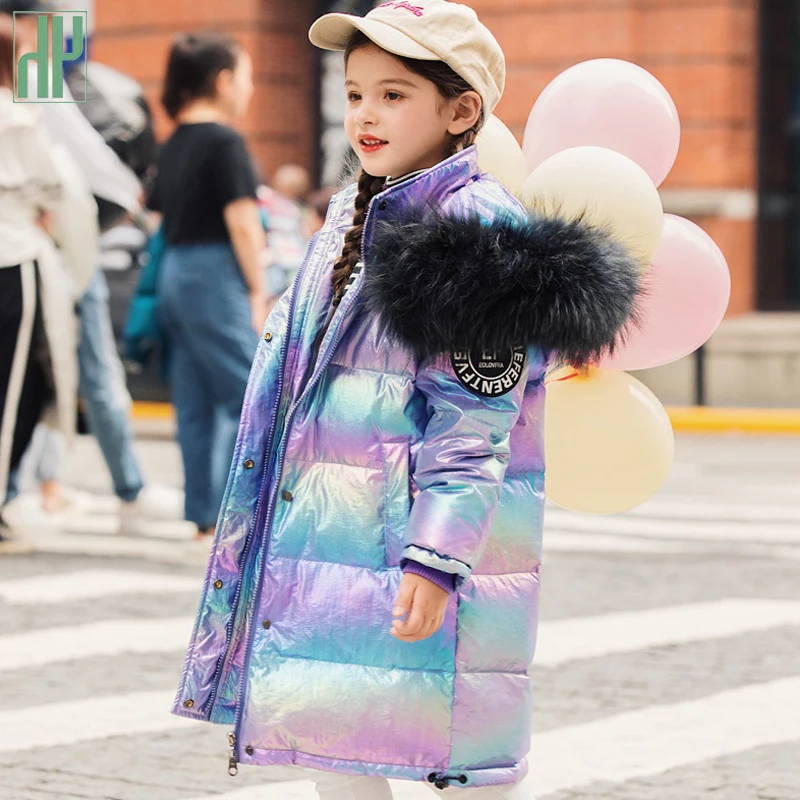 Детская модная куртка 2020 теплое пальто с капюшоном для девочек натуральная