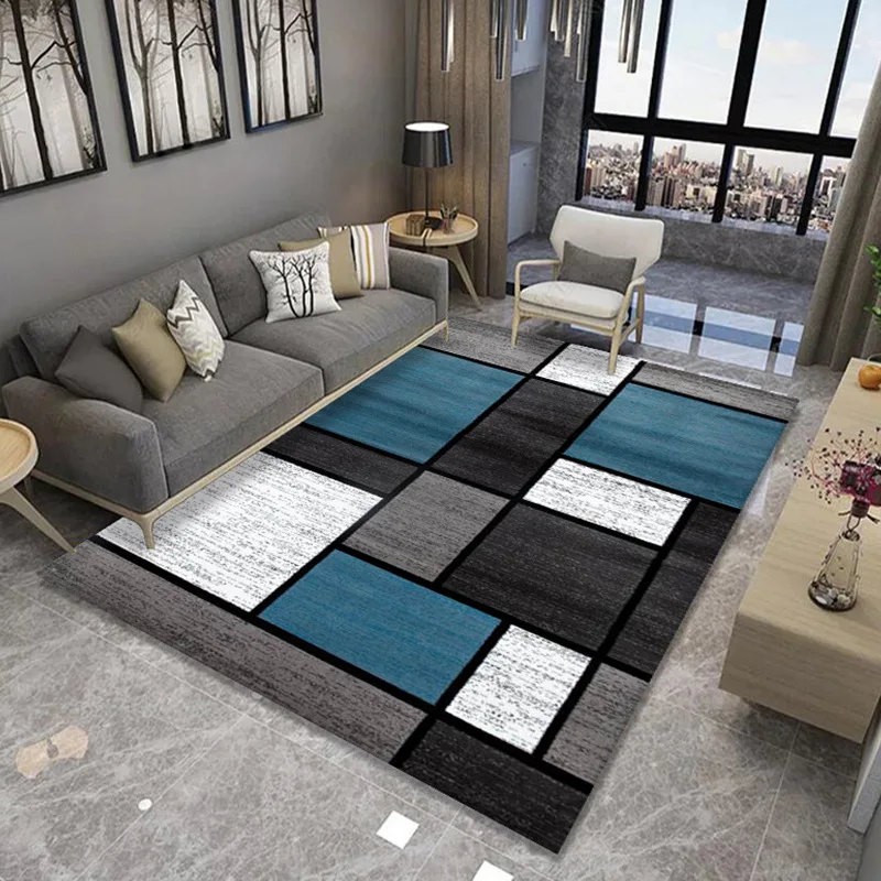 

2021 Modern Home Non-slip Geometric Carpet Printing Decoration Large Area Carpet Living Room Bedroom Sofa Floor Mat Tatami Rug