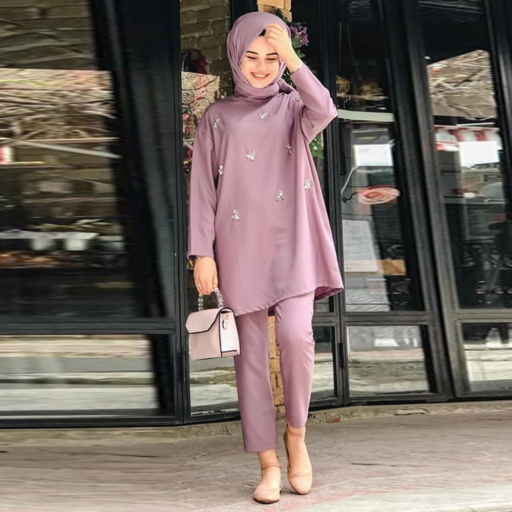 Европейская мусульманская одежда Abayas для женщин модные мусульманские ансамбли