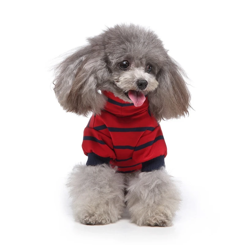 

Striped Cotton Dog Clothes Winter Warm Dog Jumpsuits Rompers Dog Pajamas Hoodies Clothing for Dogs Cat Puppy