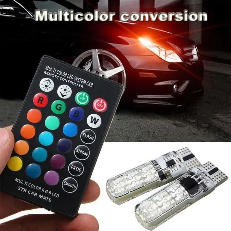 T10 RGB LED Bulb Car Dome Reading Light Automobiles Wedge Lamp for RALLIART Logo L200 Outlander ASX Lancer Pajero Eclipse | Автомобили и
