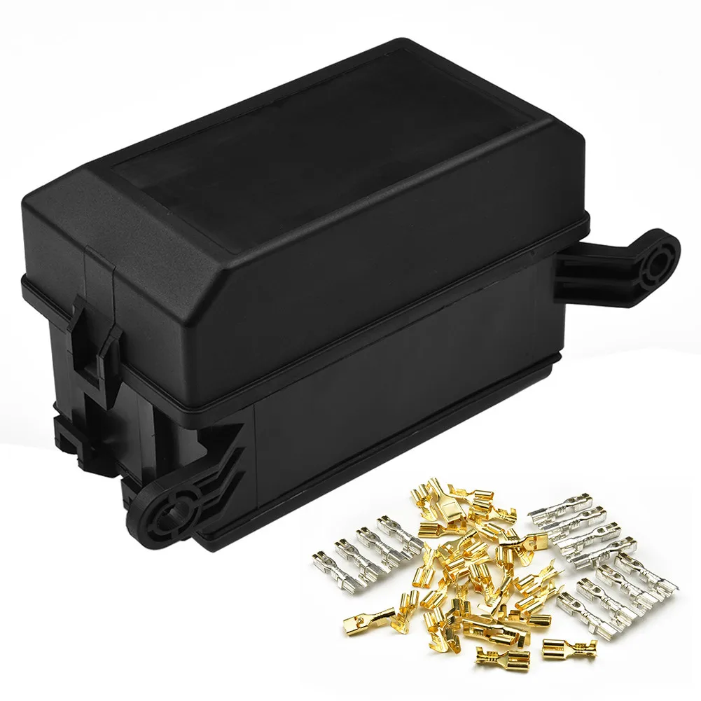 

Car Fuse box Universal Set Replacement Black Cover Auto Block Holder Accessories
