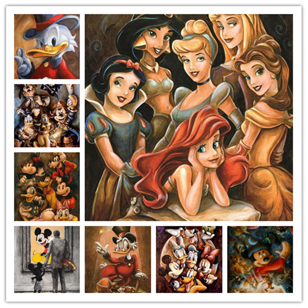 

Алмазная картина «сделай сам» Disney с Микки и Минни, Микки Маус и Дональд Дак, полностью круглая Алмазная вышивка, Детские рукоделия