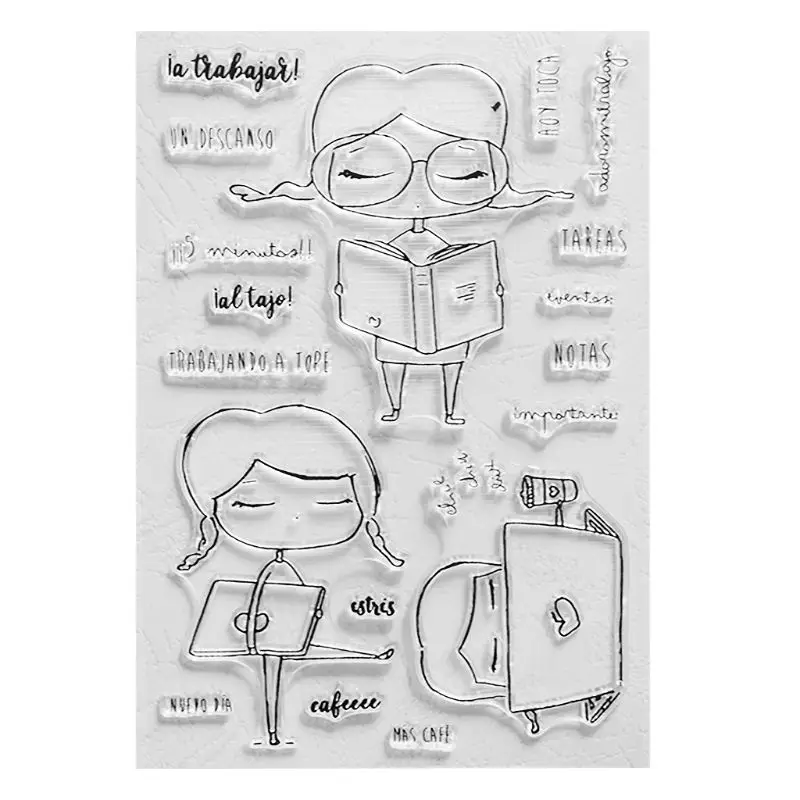 

Reading Girl Silicone Clear Seal Stamp DIY Scrapbooking Embossing Photo Album