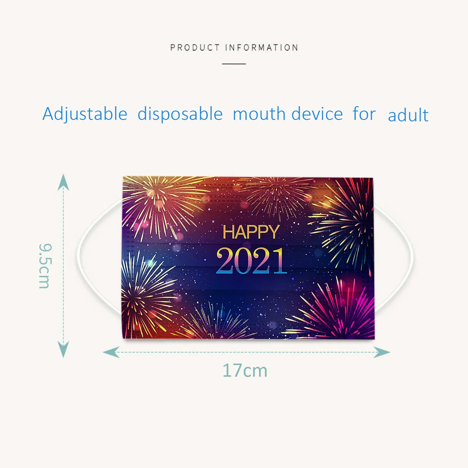 

10PC Christmas and New Year Disposable Face Mask Adult 3 Layer Breathable Mouth Mask Outdoor Sports Masque Protect Mascarillas
