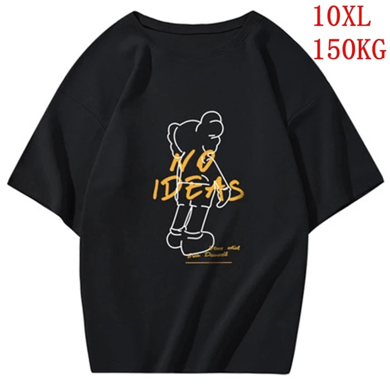 

Men's big T-shirt with size 9xl 10xl Summer Short Sleeve Cotton hip hop sports 5XL 6xl 7XL 8xl white blue black top
