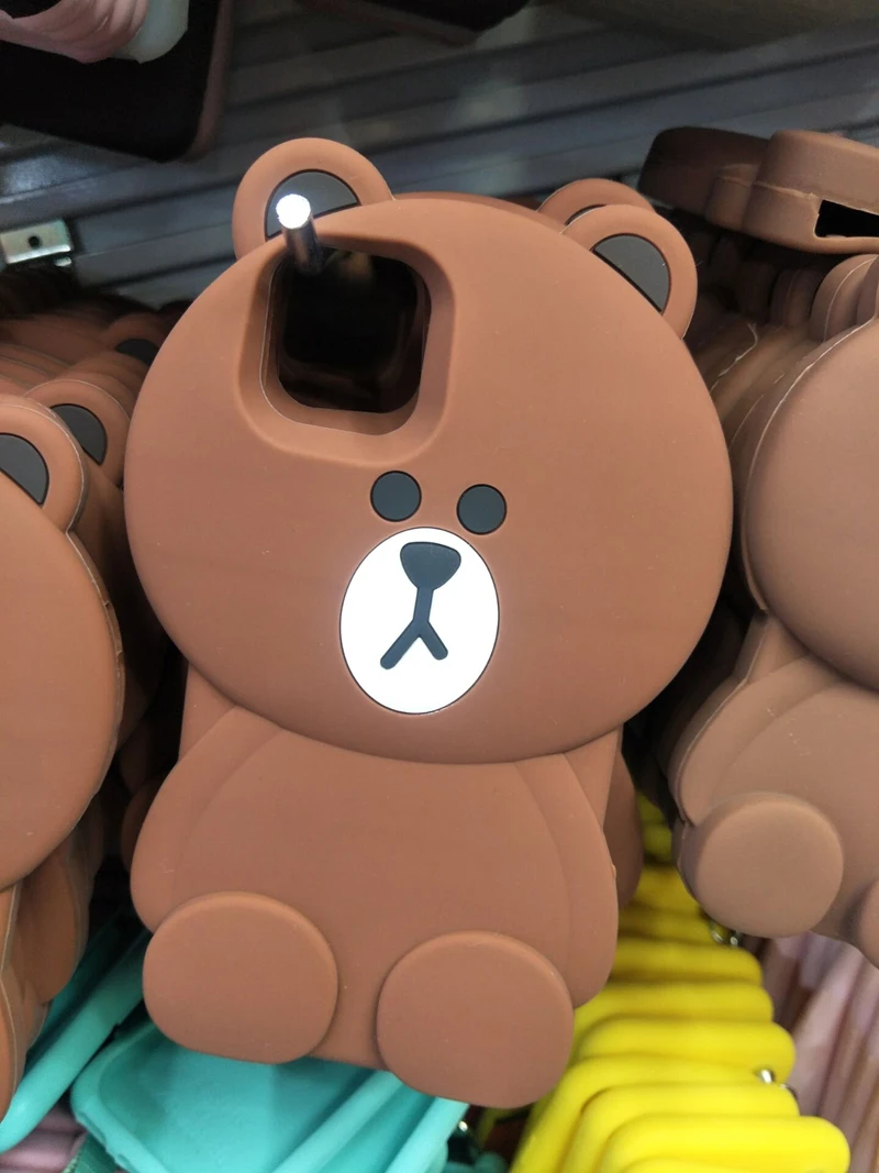 Силиконовый чехол для iPhone 11 Pro Max, 3D коричневый плюшевый медведь, мягкий резиновый чехол для iPhone 6, 7, 8 Plus, XR, XS, Max, Fundas, чехол