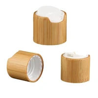 wholesale 100pcs hot sell bamboo wooden bottle cap 20410 24410 plastic disc cap top lid bamboo lid
