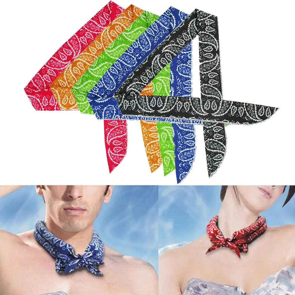 

2020 Summer Neck Cooler Scarf Body Ice Cool Cooling Wrap Tie Headband New Fashion Multifunction Non-toxic silk scarf Wholesale