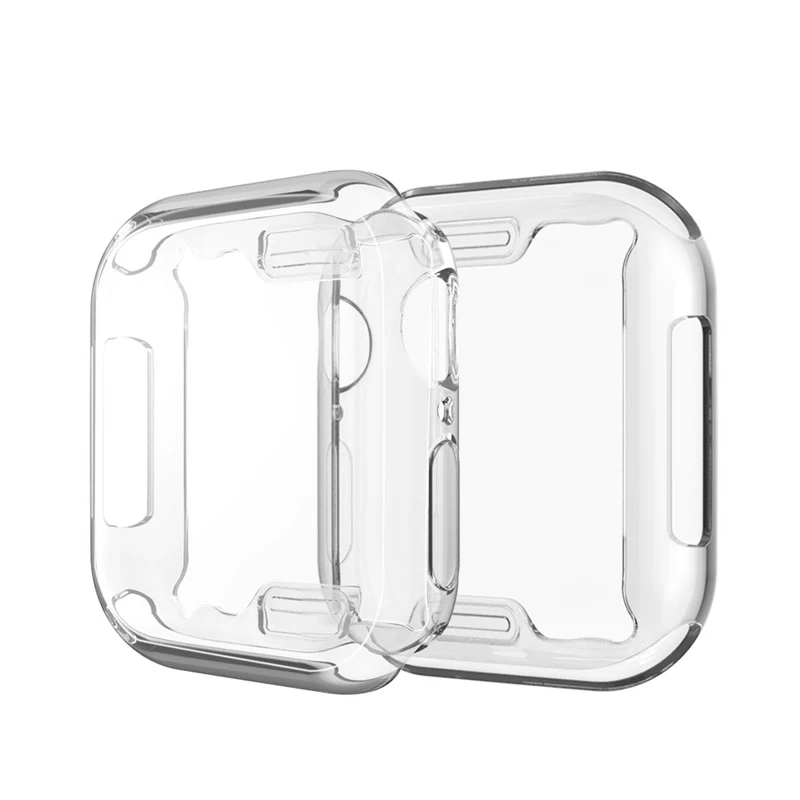 Transparent Силиконовый чехол из ТПУ, прозрачный, мягкий чехол для часов Apple Watch Series 4 1 2 3 42 мм/38 мм/44 мм/40 мм противоударный чехол для iWatch 1 2 3 4 - Цвет: Transparent