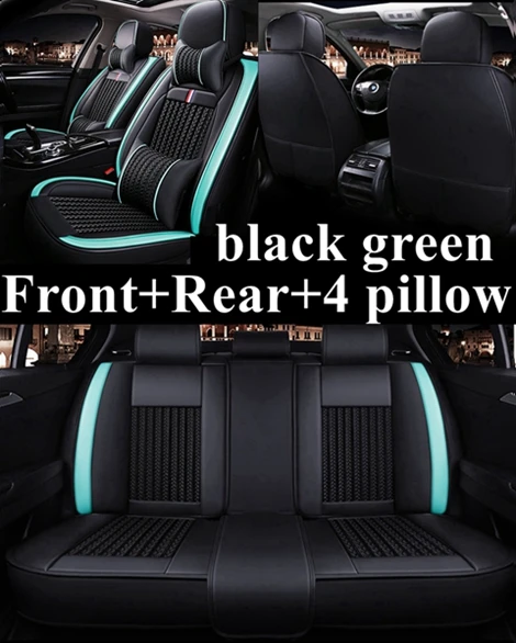 Полный Чехол для автомобильного сиденья для Dacia duster Logan DODGE Challenger Ram Rampage caliber Nitro NEON Caravan jource Dart Avenger - Название цвета: black green luxury