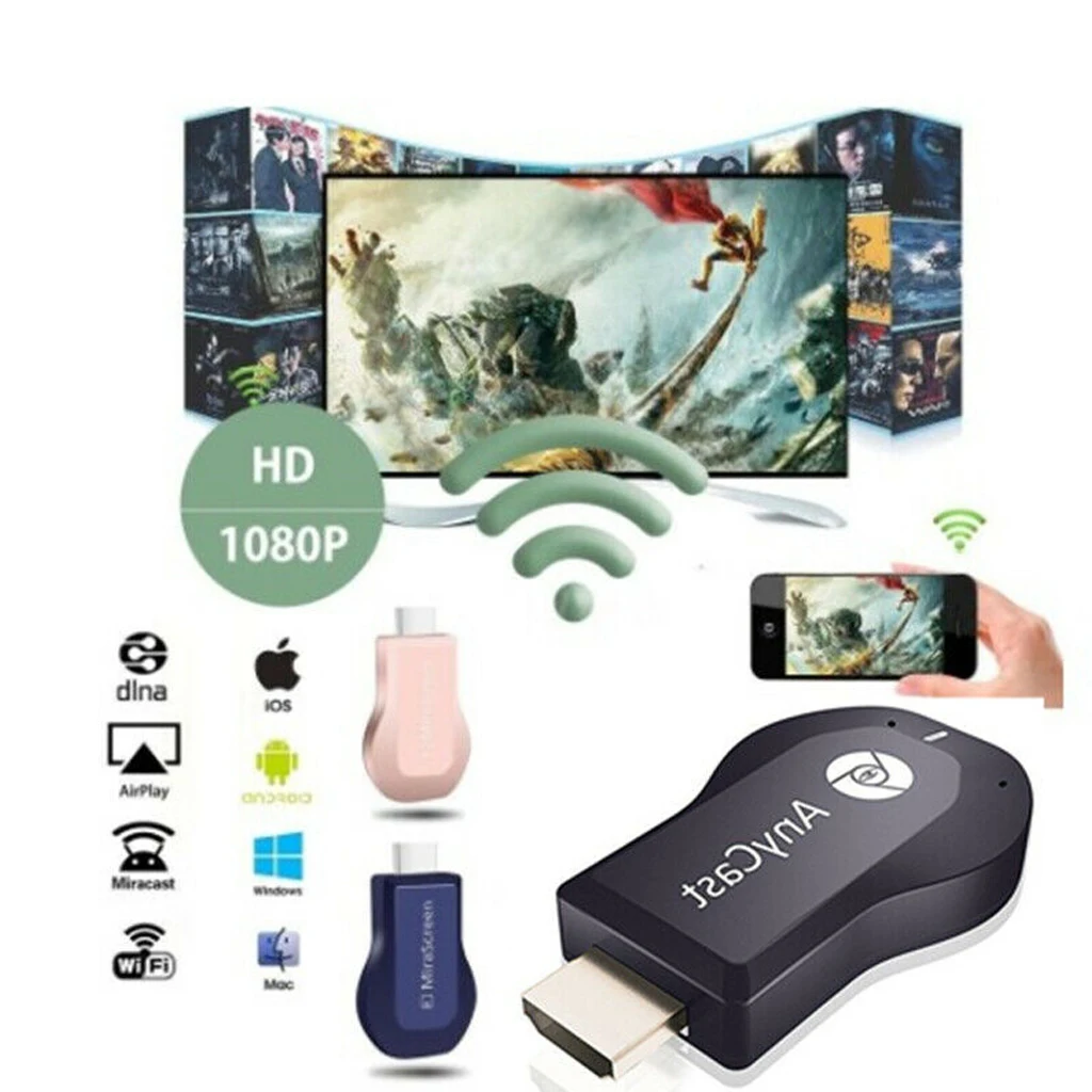 Беспроводной HDMI Дисплей приемник chromecast Anycast netflix M9 Plus трансляция DLNA Miracast ТВ палка ключ приемник для Android