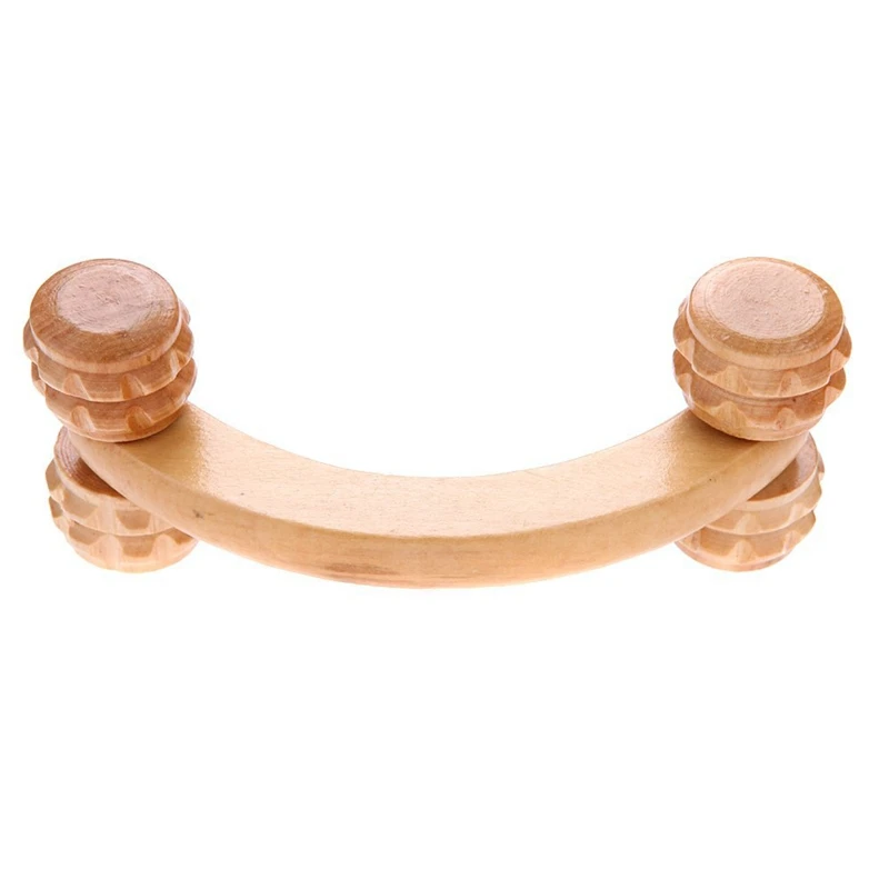 

Handheld Wooden 4 Wheels Rollers Massager Body Arm Back Massager