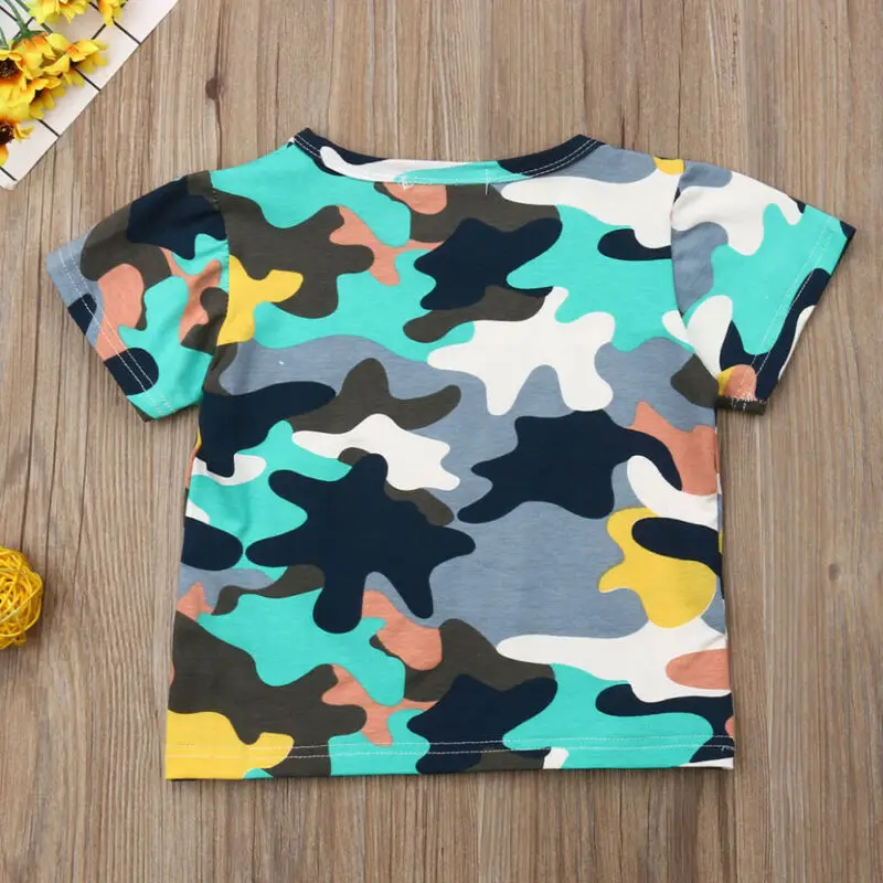 От 1 до 6 лет камуфляжные для мальчика короткий рукав футболки Детские мальчиков