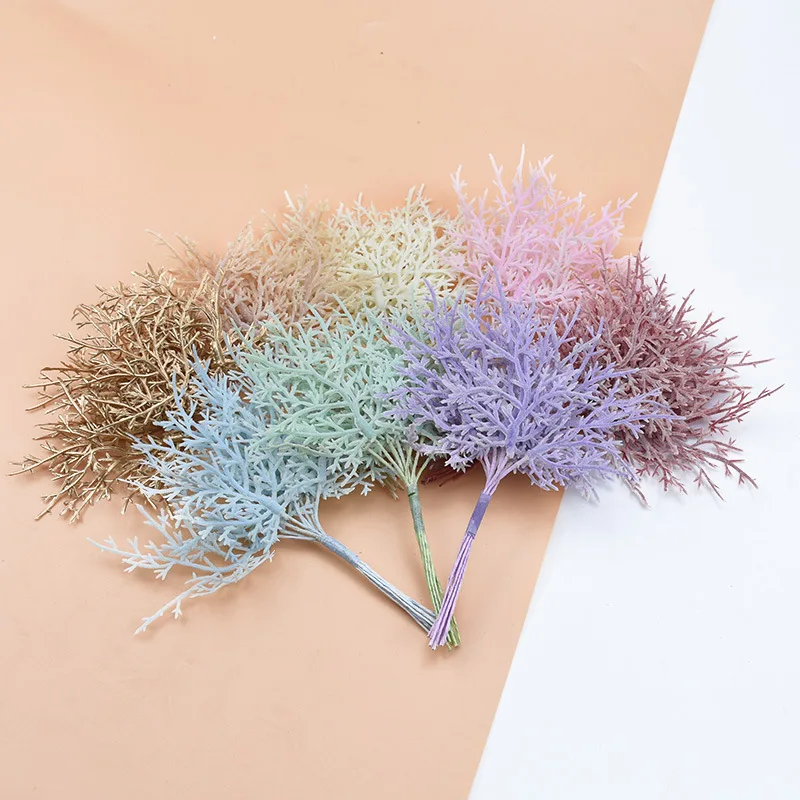 10 шт. искусственные растения разноцветные декоративные цветы для рождественской