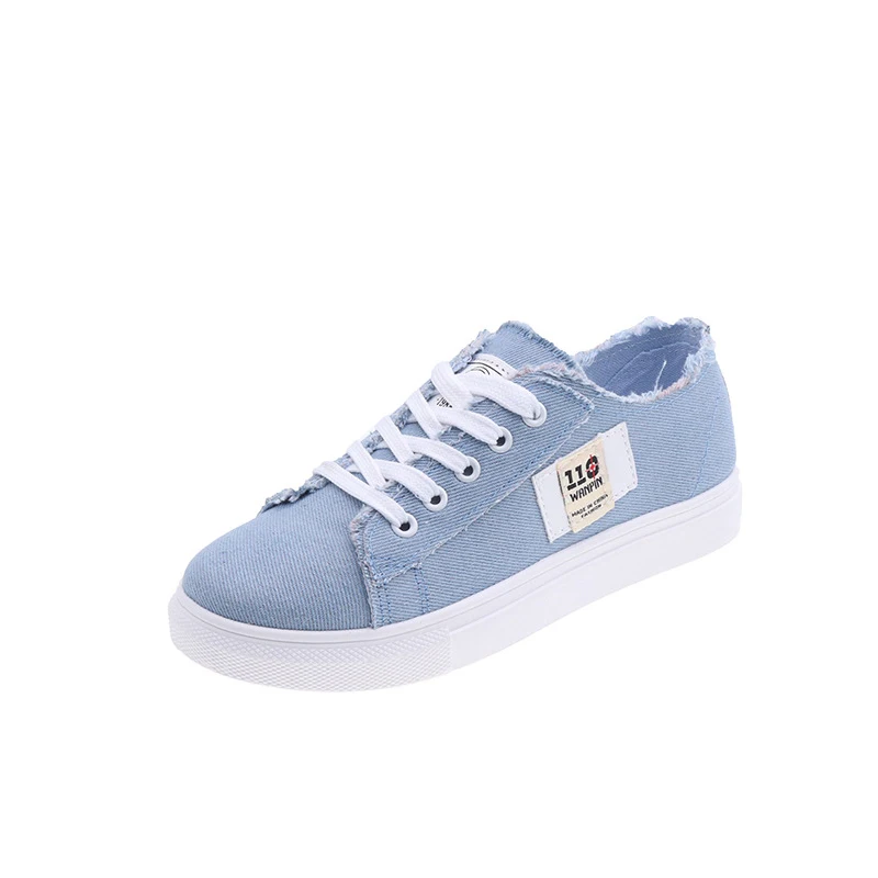 Прямая поставка женский холщовая обувь кеды суперзвезды На Шнуровке Для девочек