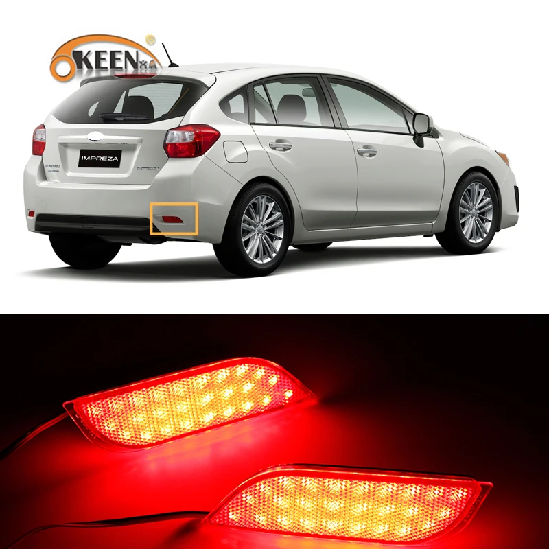 

2 шт. для Subaru Impreza XV WRX LEVORG кроссовера, светодиодный задний бампер, отражатель, задний тормоз, стоп-сигнал, поворотный свет