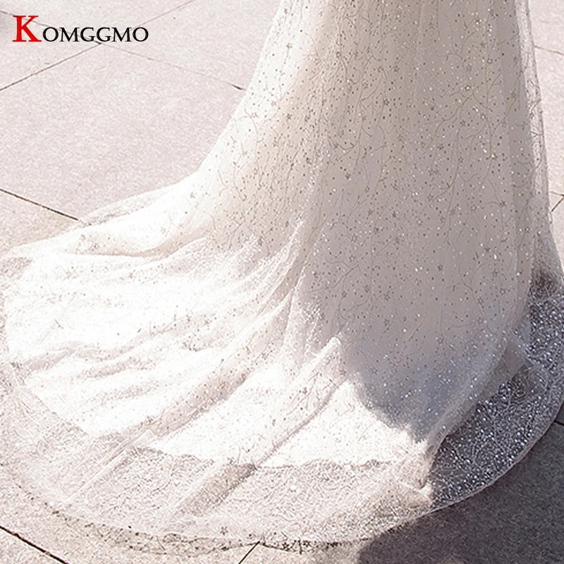 

Illusion O-Neck Flare Sleeve Bridal Gown Elegant Backless Embroidery Appliques Tulle Chapel Train Mermaid Lace Wedding Dress