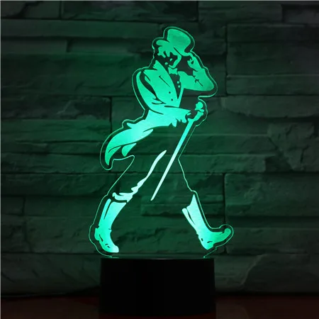 

3D-1531 Figure Man LED Acrylic Night Light with 7 Colors Touch Remote Control Illusion Change Home Decoration Lights