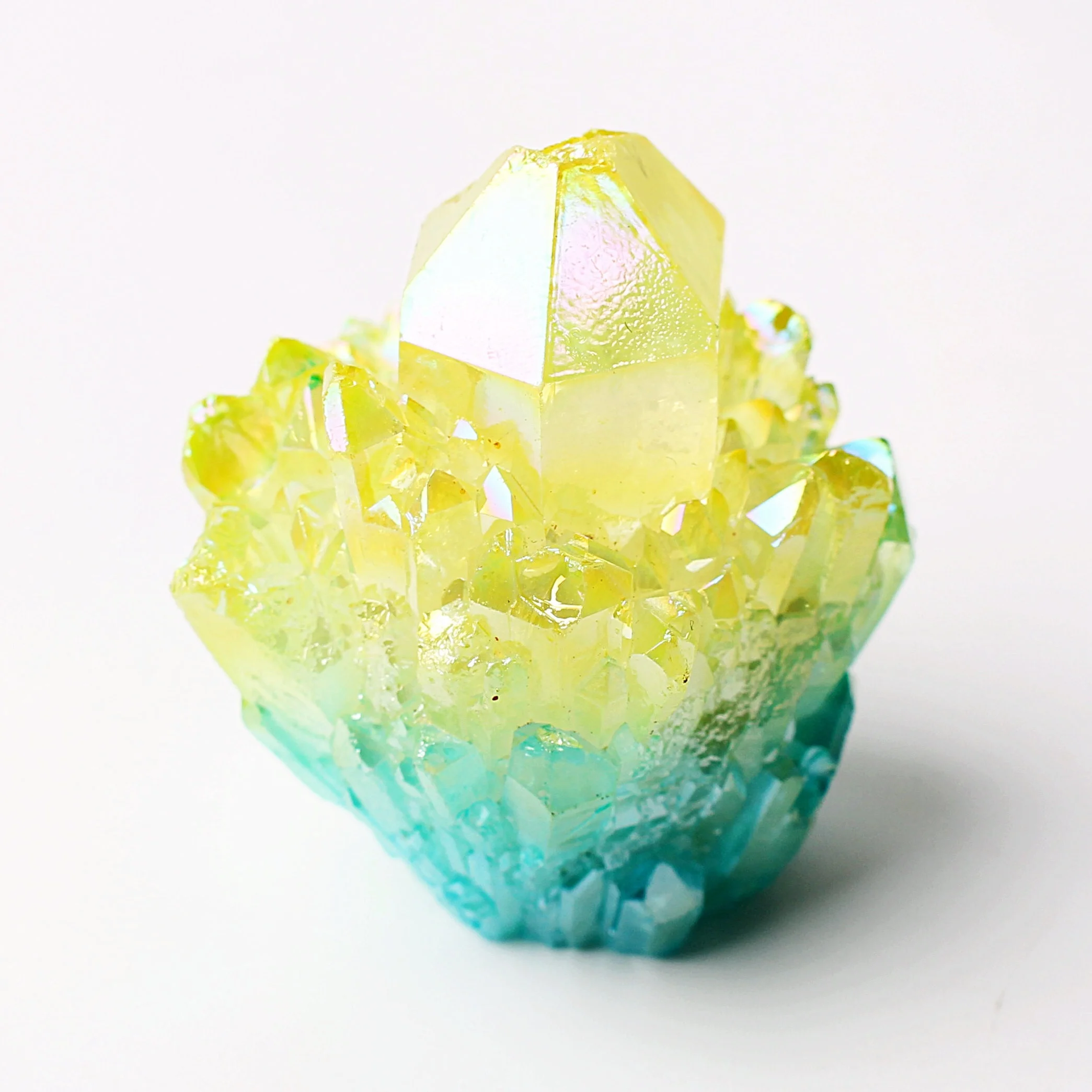 1 шт. Гальванизированный цвет ананас Кристалл кварц кластер яркий кулон точечный