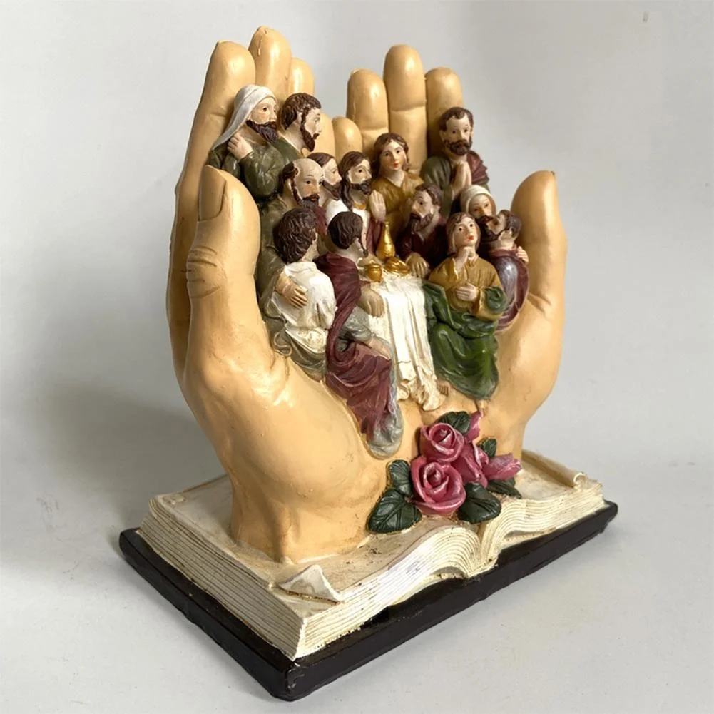 Escultura de resina de la &Uacute;ltima Cena en La Palma, personaje religioso, estatua de resina, decoraci&oacute;n del hogar, adorno de estatuilla-1