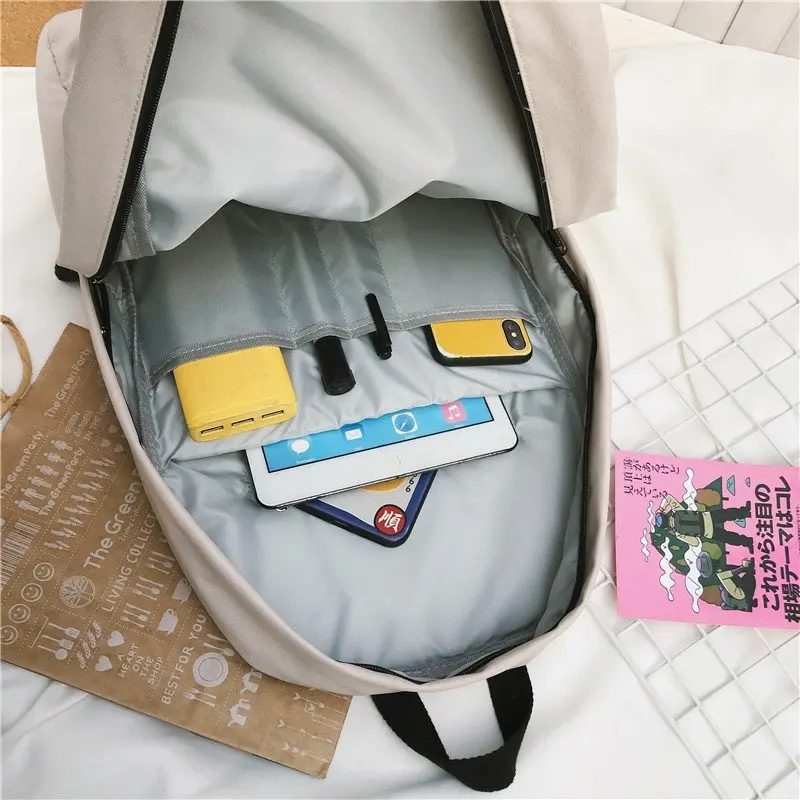 Однотонный рюкзак из ткани Оксфорд для девочек подростков школьный ранец в