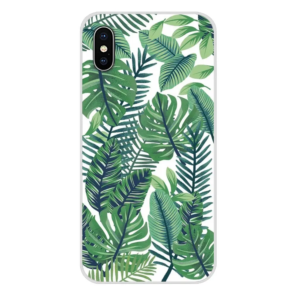 Зеленый лист Monstera для Samsung Galaxy S2 S3 S4 S5 Mini S6 S7 Edge S8 S9 S10E Lite Plus Аксессуары чехлы
