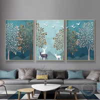 diamond painting nordic forest landscape poster deer diamond embroidery wall art picture for aesthetic room decoration