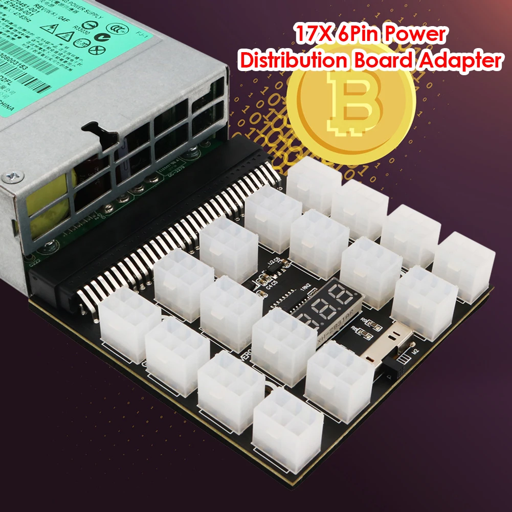 2021 12V блок питания ATX 17x 6Pin Питание поставить коммутационная плата адаптера