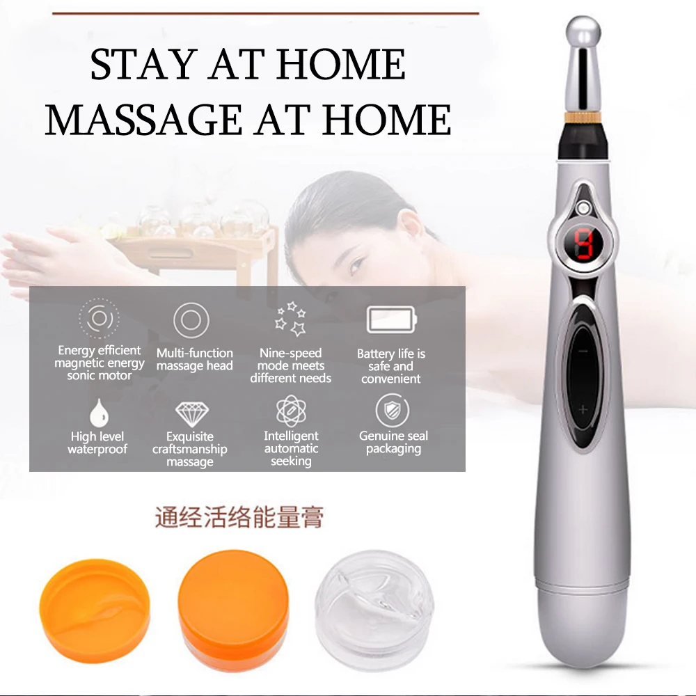 Электронный иглоукалывание ручка стимулятор массажер для акупунктуры Лазерная