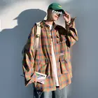 Privathinker 2021 мужская Повседневная Свободная клетчатая рубашка в японском стиле женская рубашка оверсайз Корейская уличная мужская одежда винтажная