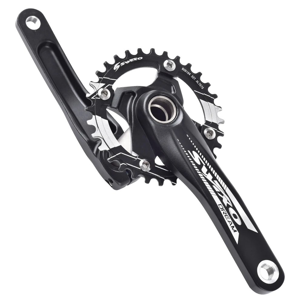 SWTXO MTB Crankset 104BCD Crown 170mm Cranks 32/34/36/38/40/42/44/46/48/50/52T Sprocket with Bottom Bracket Mountain Bicycle | Спорт и