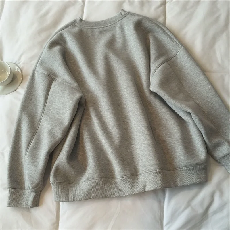 Женские свитшоты с вышивкой планеты Осенние популярные теплые свободные милые