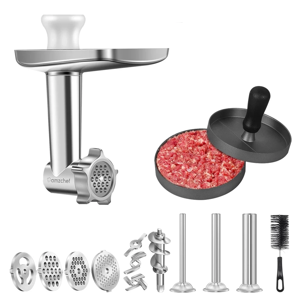 

AMZCHEF Kitchenaid Accessories Food Grinder Attachment Slicer and Shredder Meat Stuffer For KitchenAid Stand Mixer Accessories