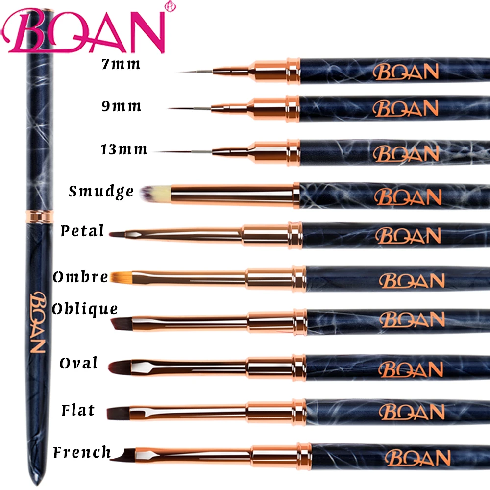 

BQAN Black Marbled Nail Brush Gel Brush Acrylic UV Gel Extension Pen Nail Polish Painting Drawing Brush Liner Brush For Manicure