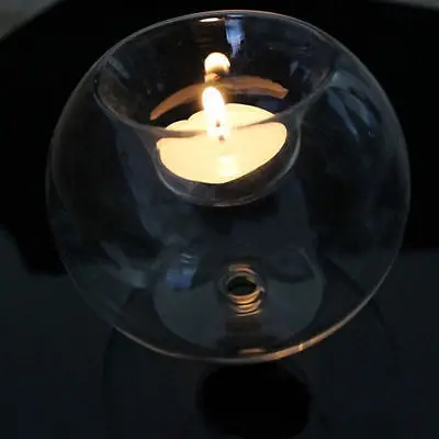 

Europe style round hollow glass candle holder wedding candlestick fine transparent crystal glass candlestick dining home decor
