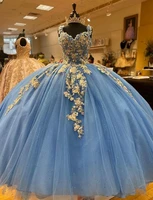 long blue quinceanera dresses for 15 year girl birthday party 2022 ball gown sexy sweetheart corset dress for debut gowns