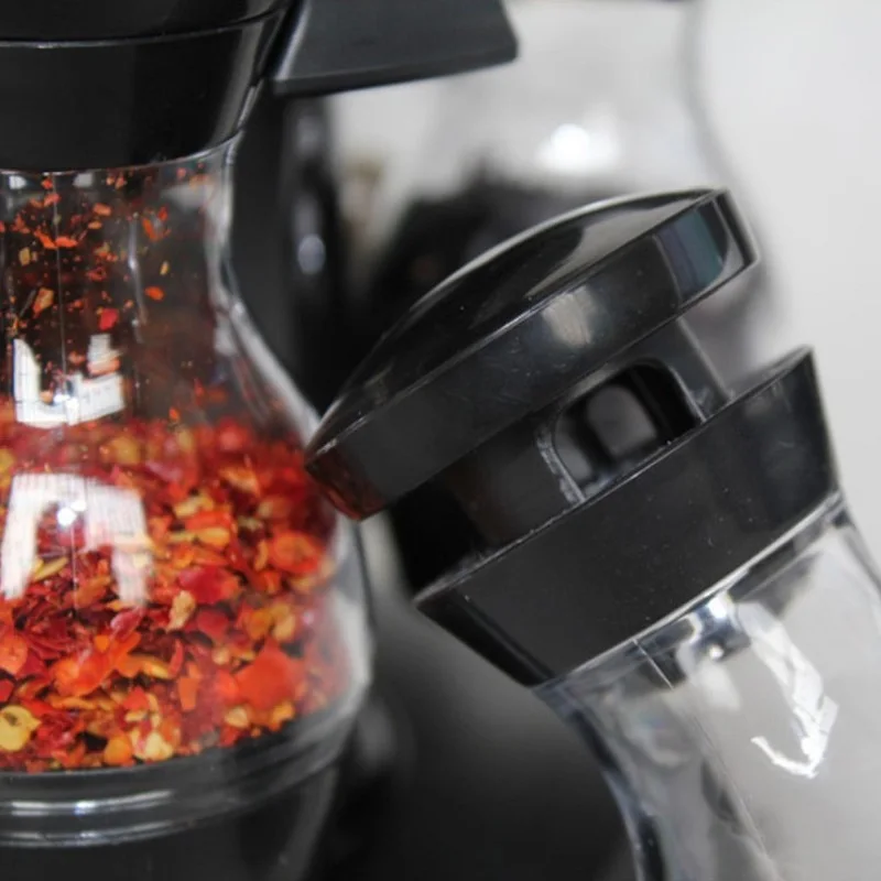 

8 Pcs Rotating Cruet Condiment Seasoning Jars Spices Bottles Storage Shakers Holder Kitchen Salt Sprays Organizer Pepper