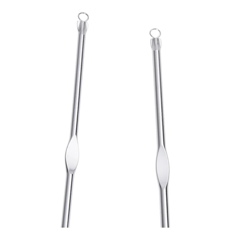 Stainless Steel Blackhead Acne Blemish Pimple Extractor Remover Needle + Clip