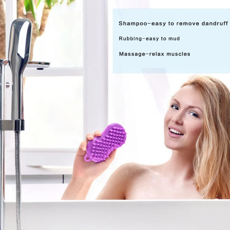 

Hair Scalp Massager Shampoo Brush Exfoliating Silicone Bath Body Brushes